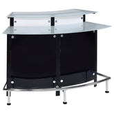 Tampa Furniture Outlet - Coaster - Keystone Curved Glass Top Home Bar Wine Cabinet Black - 100139