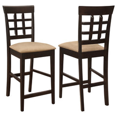 Tampa Furniture Outlet - Coaster - Gabriel Lattice Back Counter Chair Cappuccino (Set of 2) - 100209