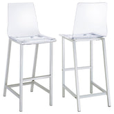 Tampa Furniture Outlet - Coaster - Juelia Clear Acrylic Bar Chair Chrome (Set of 2) - 100295