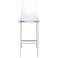 Juelia Clear Acrylic Bar Chair Chrome (Set of 2)