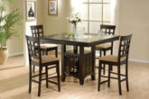Tampa Furniture Outlet - Coaster - Gabriel 5-piece Square Counter Height Dining Set Cappuccino - 100438-S5