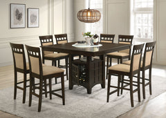 Tampa Furniture Outlet - Coaster - Gabriel 9-piece Square Counter Height Dining Set Cappuccino - 100438-S9A