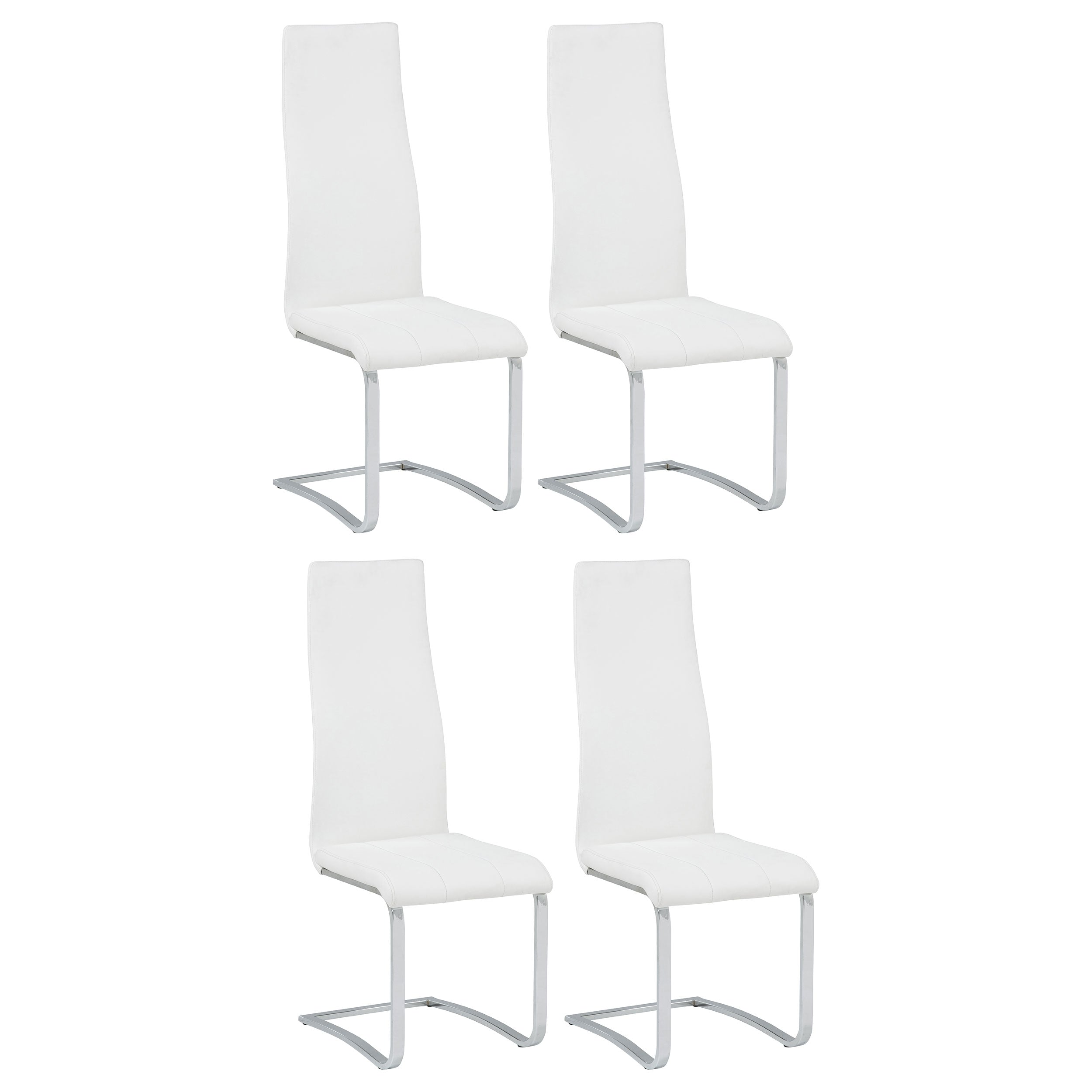 Tampa Furniture Outlet - Coaster - Montclair Upholstered Dining Side Chair White (Set of 4) - 100515WHT