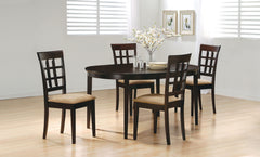 Tampa Furniture Outlet - Coaster - Gabriel 5-piece Extension Leaf Dining Table Set Cappuccino - 100770-S5
