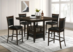 Tampa Furniture Outlet - Coaster - Jaden 5-piece Square Counter Height Dining Set Espresso - 100958-S5