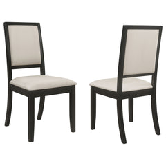 Tampa Furniture Outlet - Coaster - Louise Upholstered Wood Dining Side Chair Black (Set of 2) - 101562