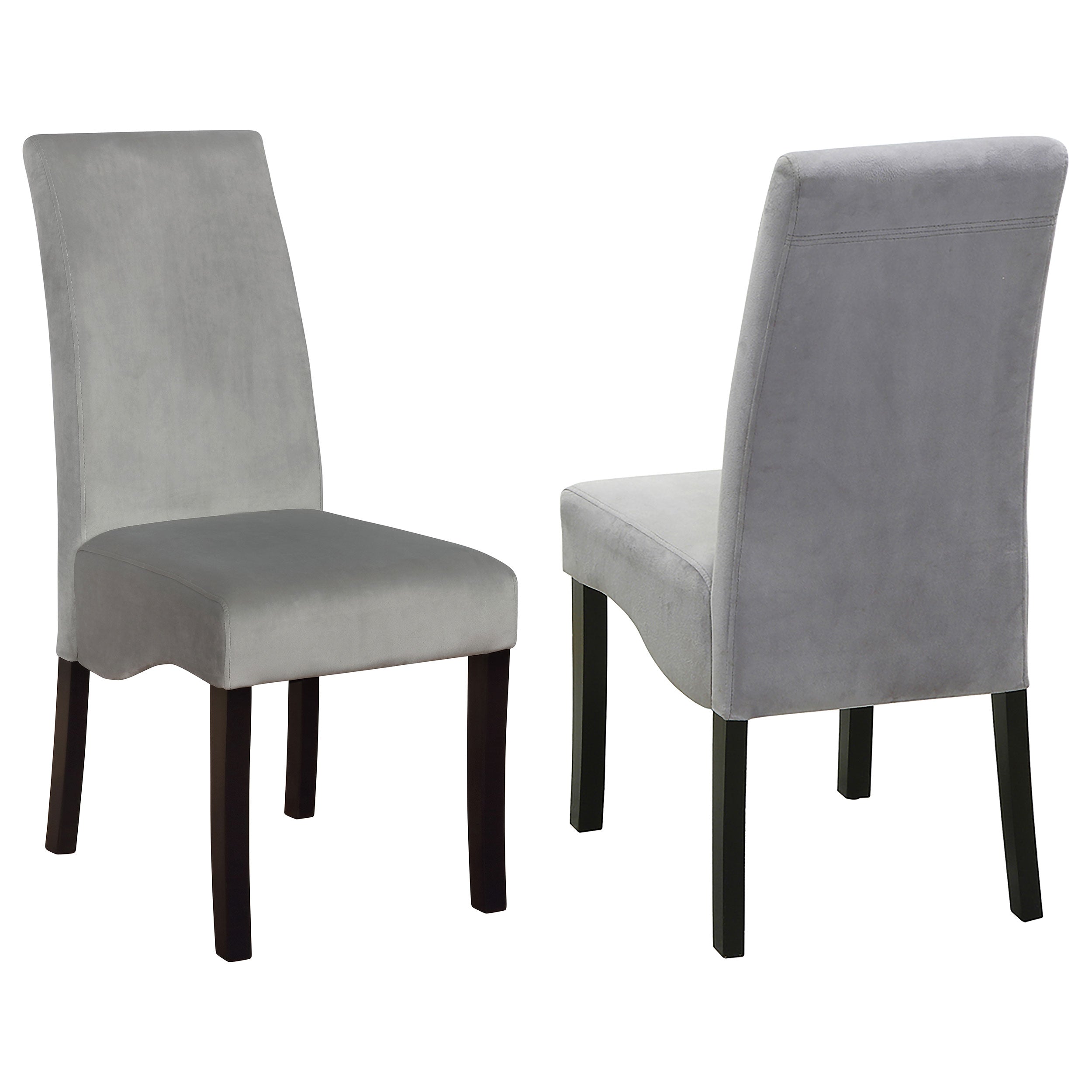 Tampa Furniture Outlet - Coaster - Stanton Velvet Upholstered Dining Side Chair Grey (Set of 2) - 102062