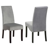 Tampa Furniture Outlet - Coaster - Stanton Velvet Upholstered Dining Side Chair Grey (Set of 2) - 102062