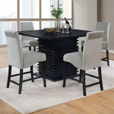 Tampa Furniture Outlet - Coaster - Stanton 5-piece Square Counter Height Dining Table Set Grey - 102068-S5