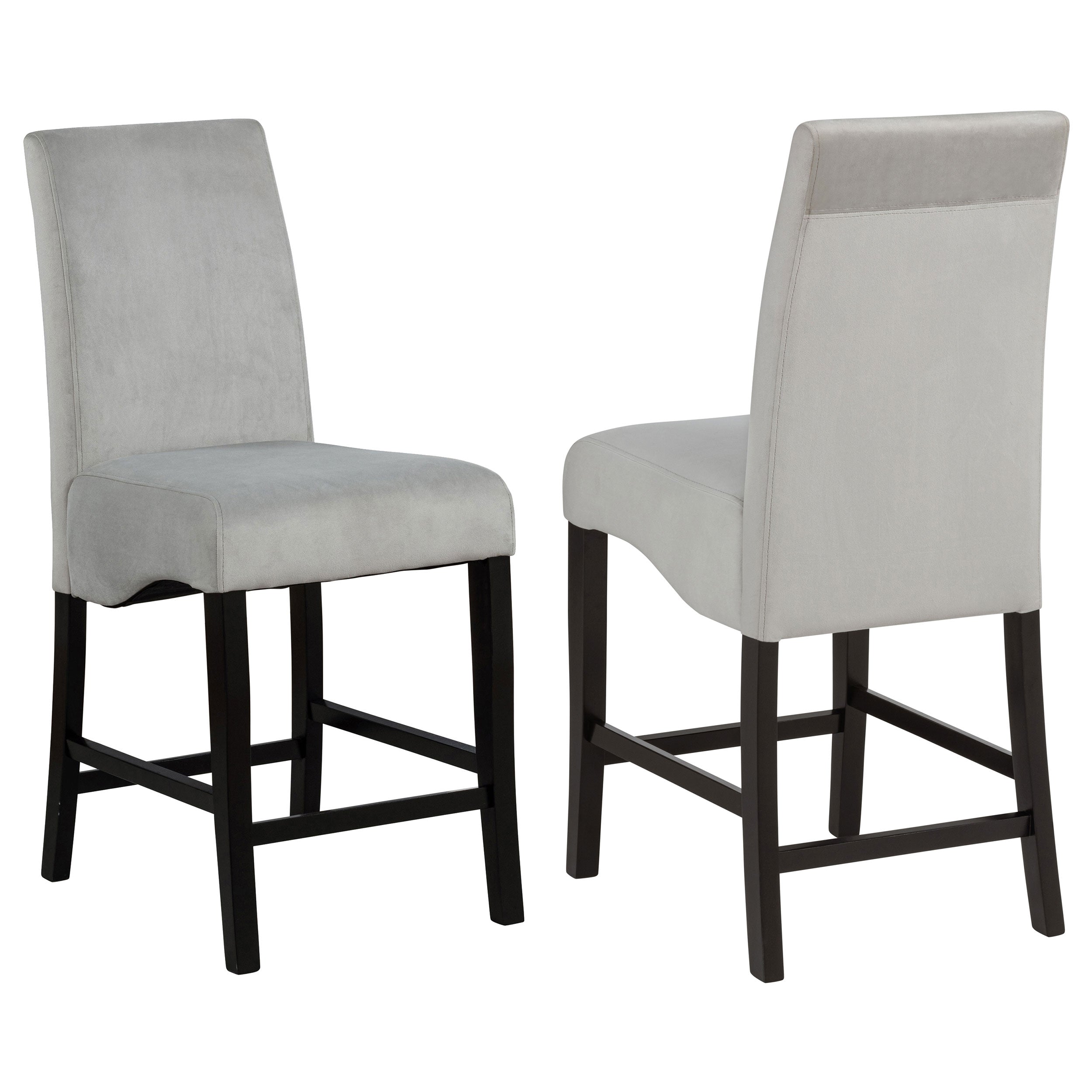 Tampa Furniture Outlet - Coaster - Stanton Velvet Upholstered Counter Chair Grey (Set of 2) - 102069GRY