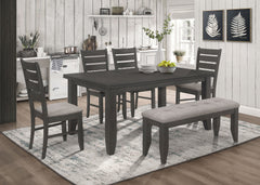 Tampa Furniture Outlet - Coaster - Dalila 6-piece Rectangular Dining Table Set Dark Grey - 102721GRY-S6