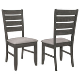 Tampa Furniture Outlet - Coaster - Dalila Wood Dining Side Chair Dark Grey (Set of 2) - 102722GRY