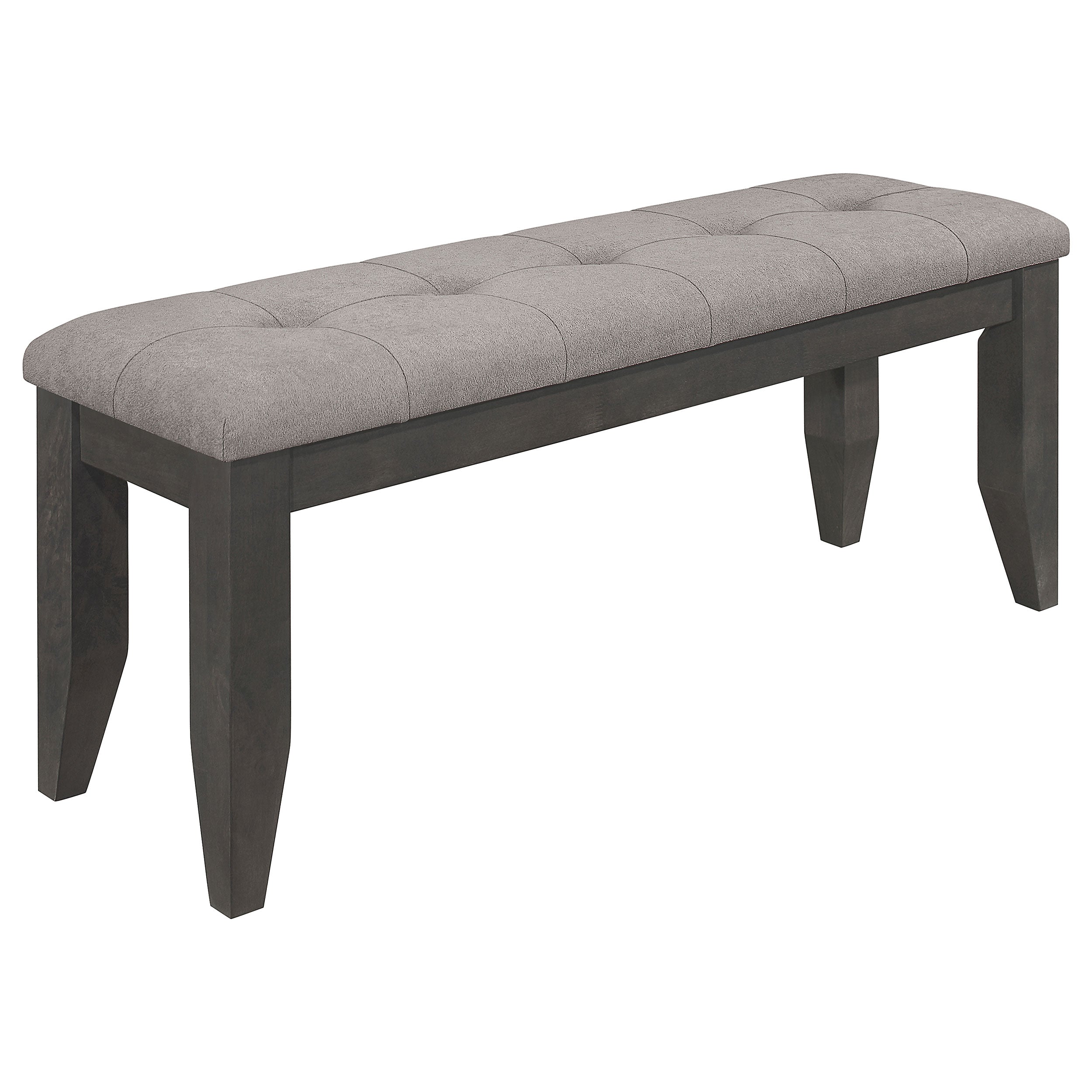 Tampa Furniture Outlet - Coaster - Dalila Fabric Upholstered Wood Dining Bench Dark Grey - 102723GRY