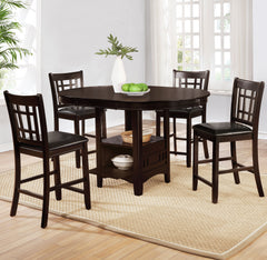 Tampa Furniture Outlet - Coaster - Lavon 5-piece Oval Counter Height Dining Set Espresso - 102888-S5