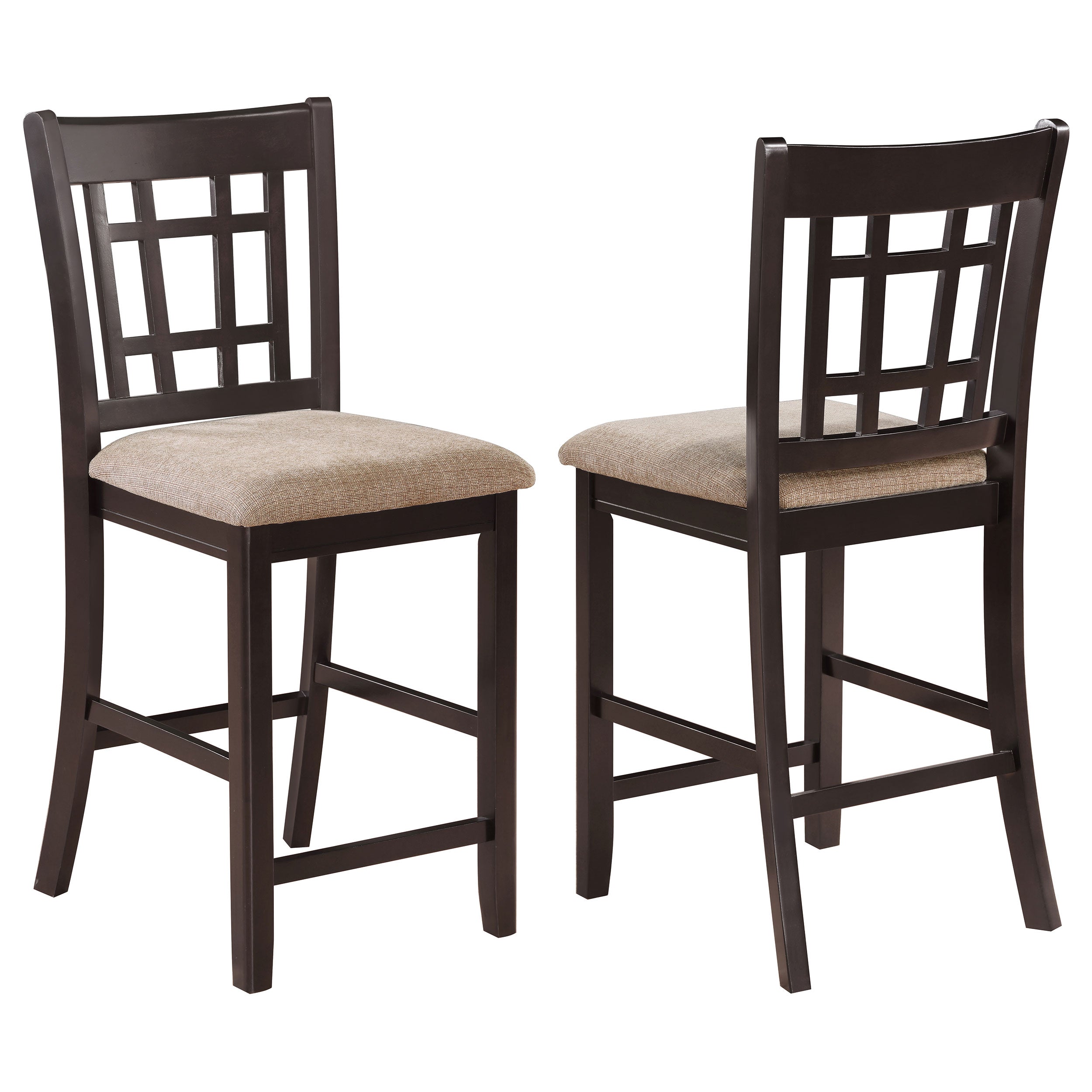 Tampa Furniture Outlet - Coaster - Lavon Wood Counter Height Dining Chair Tan and Espresso (Set of 2) - 105279