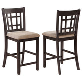 Tampa Furniture Outlet - Coaster - Lavon Wood Counter Height Dining Chair Tan and Espresso (Set of 2) - 105279