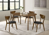 Tampa Furniture Outlet - Coaster - Jedda 5-piece Oval Dining Table Set Dark Walnut - 105361-S5