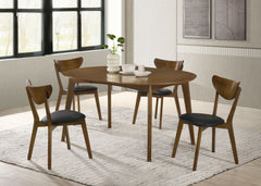Tampa Furniture Outlet - Coaster - Jedda 5-piece Oval Dining Table Set Dark Walnut - 105361-S5