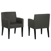 Tampa Furniture Outlet - Coaster - Catherine Upholstered Dining Arm Chair Grey (Set of 2) - 106252