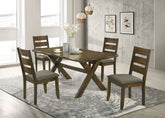 Tampa Furniture Outlet - Coaster - Alston 5-piece Rectangular Dining Table Set Knotty Nutmeg - 106381-S5