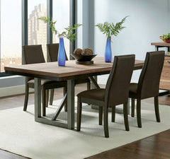 Tampa Furniture Outlet - Coaster - Spring Creek 5-piece Rectangular Dining Table Set Chocolate - 106581-S5