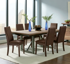 Tampa Furniture Outlet - Coaster - Spring Creek 7-piece Rectangular Dining Table Set Chocolate - 106581-S7