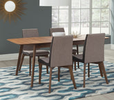 Tampa Furniture Outlet - Coaster - Redbridge 5-piece Rectangular Dining Set Natural Walnut - 106591-S5