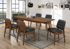 Tampa Furniture Outlet - Coaster - Redbridge Rectangular 7-piece Dining Set Natural Walnut - 106591-S7K