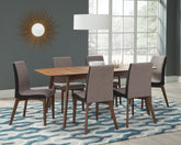 Tampa Furniture Outlet - Coaster - Redbridge 7-piece Rectangular Dining Set Natural Walnut - 106591-S7