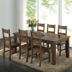 Tampa Furniture Outlet - Coaster - Coleman 7-piece Rectangular Dining Set Rustic Golden Brown - 107041-S7