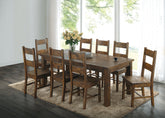 Tampa Furniture Outlet - Coaster - Coleman 9-piece Rectangular Dining Set Rustic Golden Brown - 107041-S9