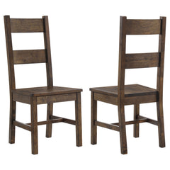 Tampa Furniture Outlet - Coaster - Coleman Dining Side Chair Rustic Golden Brown (Set of 2) - 107042