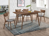 Tampa Furniture Outlet - Coaster - Alfredo 5-piece Butterfly Leaf Dining Set Natural Walnut - 108080-S5