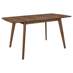Tampa Furniture Outlet - Coaster - Alfredo 63-inch Extension Leaf Dining Table Natural Walnut - 108080