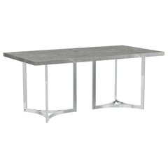 Tampa Furniture Outlet - Coaster - Sterling 72-inch Rectangular Dining Table Grey Faux Marble - 108121