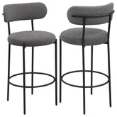 Tampa Furniture Outlet - Coaster - Viola Boucle Upholstered Bar Chair Grey (Set of 2) - 108199