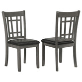 Tampa Furniture Outlet - Coaster - Lavon Wood Dining Side Chair Black and Medium Grey (Set of 2) - 108212