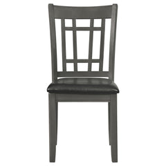 Lavon Wood Dining Side Chair Black and Medium Grey (Set of 2)