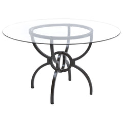 Tampa Furniture Outlet - Coaster - Aviano Round 48-inch Glass Top Metal Dining Table Gunmetal - 108291BG