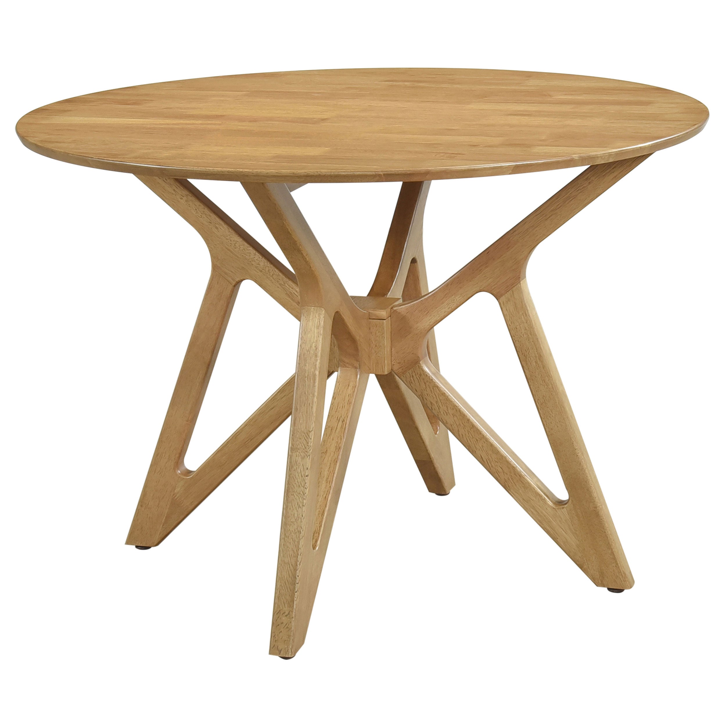 Tampa Furniture Outlet - Coaster - Elowen Round 42-inch Solid Wood Dining Table Light Walnut - 108440