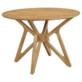 Tampa Furniture Outlet - Coaster - Elowen Round 42-inch Solid Wood Dining Table Light Walnut - 108440