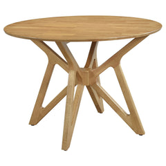 Tampa Furniture Outlet - Coaster - Elowen Round 42-inch Solid Wood Dining Table Light Walnut - 108440