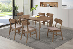 Tampa Furniture Outlet - Coaster - Dortch 7-piece Oval Solid Wood Dining Set Walnut - 108461-S7