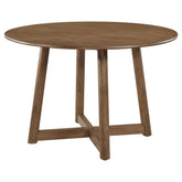 Tampa Furniture Outlet - Coaster - Dinah Round 47-inch Solid Wood Dining Table Walnut - 108471