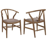 Tampa Furniture Outlet - Coaster - Dinah Wood Wishbone Dining Side Chair Walnut (Set of 2) - 108472