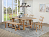 Tampa Furniture Outlet - Coaster - Middleton 6-piece Extension Leaf Dining Set Natural Brown - 108540-S6N