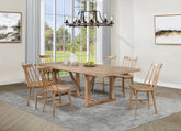 Tampa Furniture Outlet - Coaster - Middleton 7-piece Extension Leaf Dining Set Natural Brown - 108541-S7N