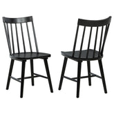 Tampa Furniture Outlet - Coaster - Middleton Solid Wood Dining Side Chair Black (Set of 2) - 108546BLK