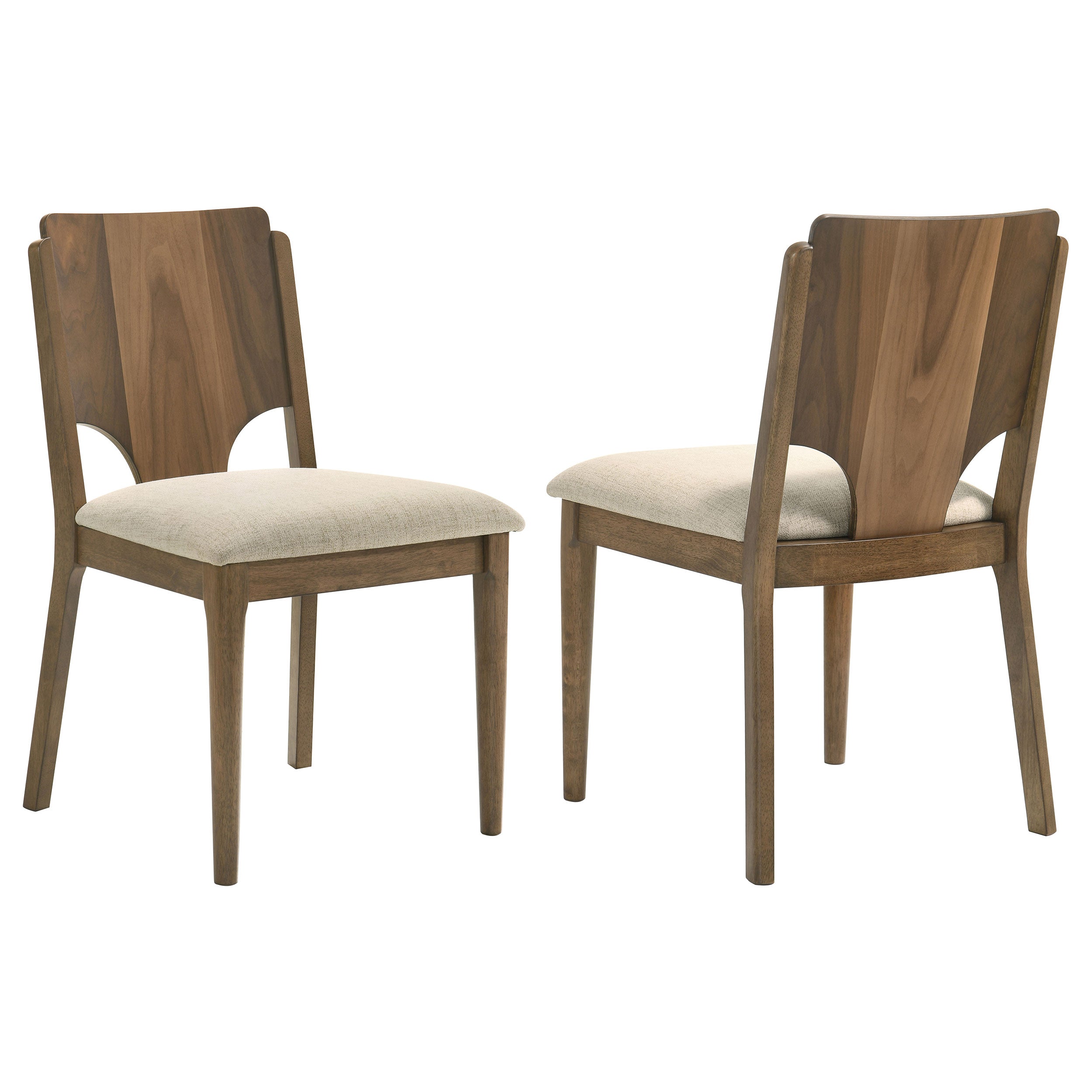 Tampa Furniture Outlet - Coaster - Crestmore Dining Chair Upholstered Seat Walnut (Set of 2) - 108572