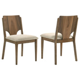 Tampa Furniture Outlet - Coaster - Crestmore Dining Chair Upholstered Seat Walnut (Set of 2) - 108572